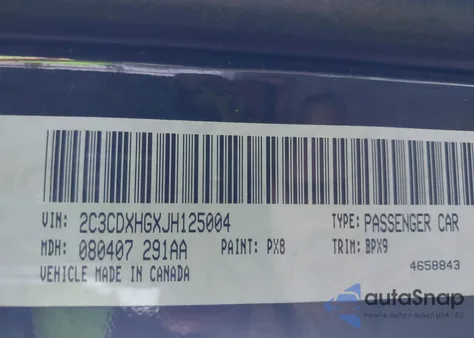 2018 Dodge Charger Sxt Plus Rwd из США, поврежденный, VIN 2C3CDXHGXJH125004